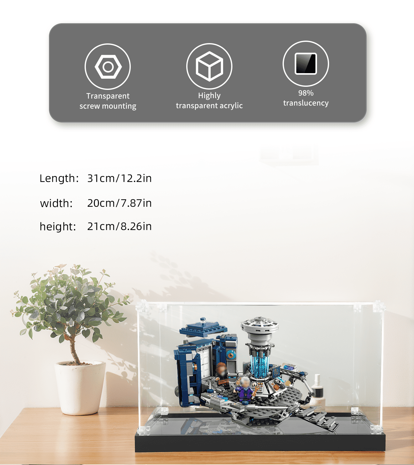 Display Case for LEGO  Ideas Doctor Who 21304