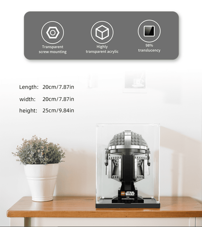 Display case for LEGO The Mandalorian Helmet 75328 - ICUANUTY