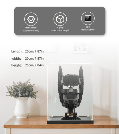 Display case for LEGO Batman Cowl 76182