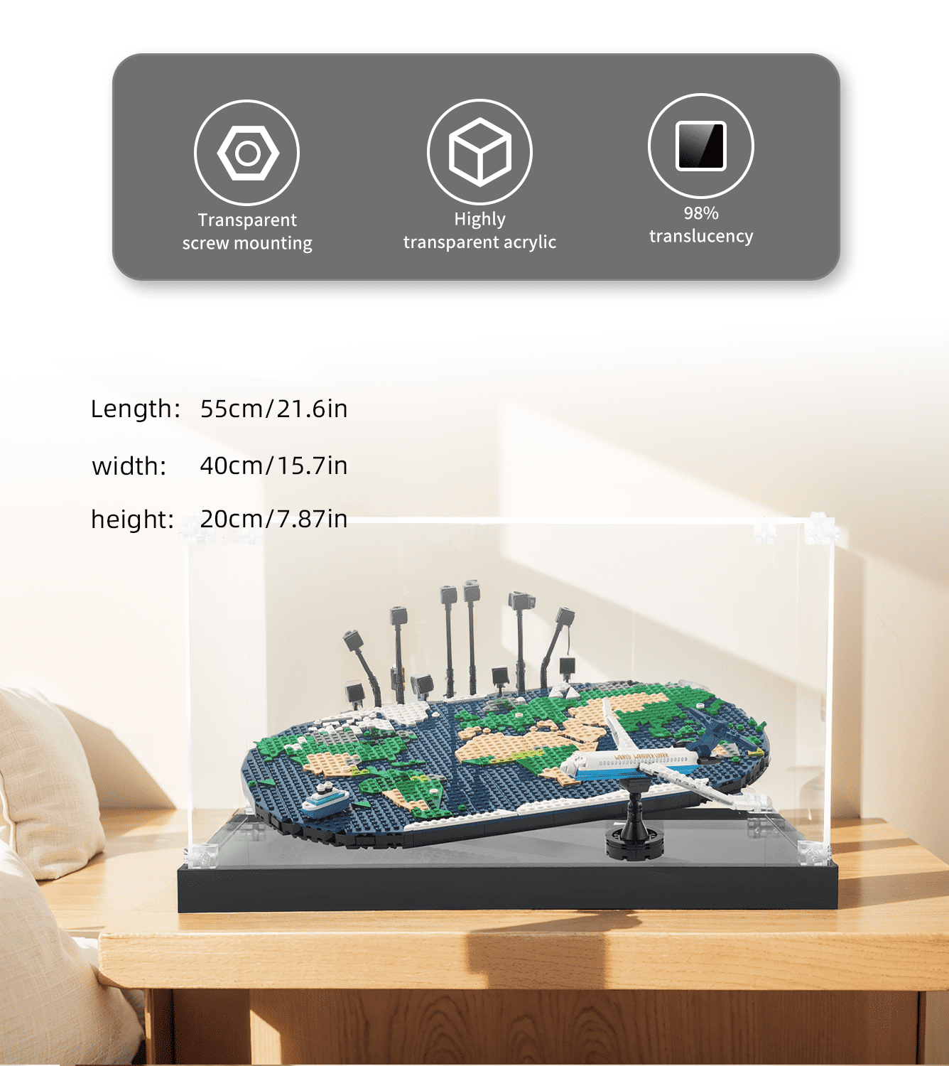 Display Case for Lego Navigation Footprint Map 41838