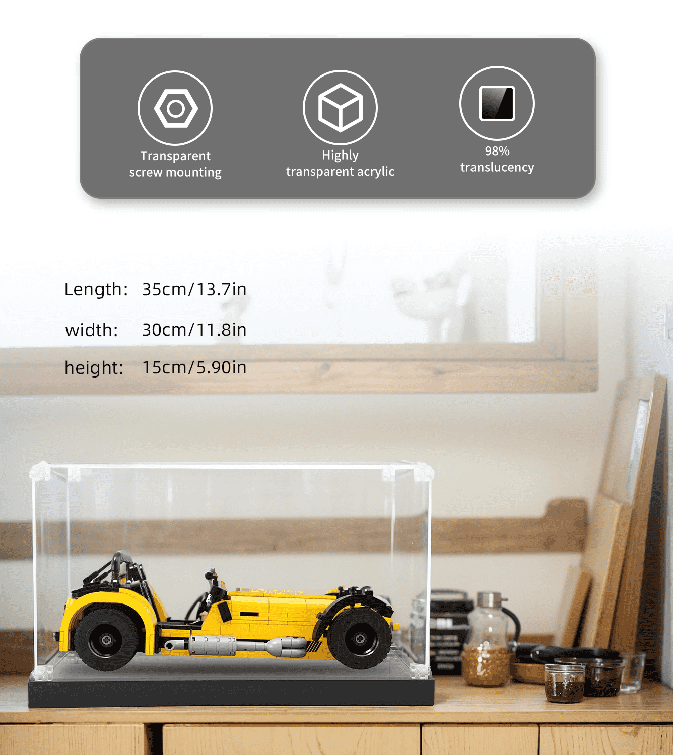 Display Case for Lego Ideas Caterham Seven 620R 21307