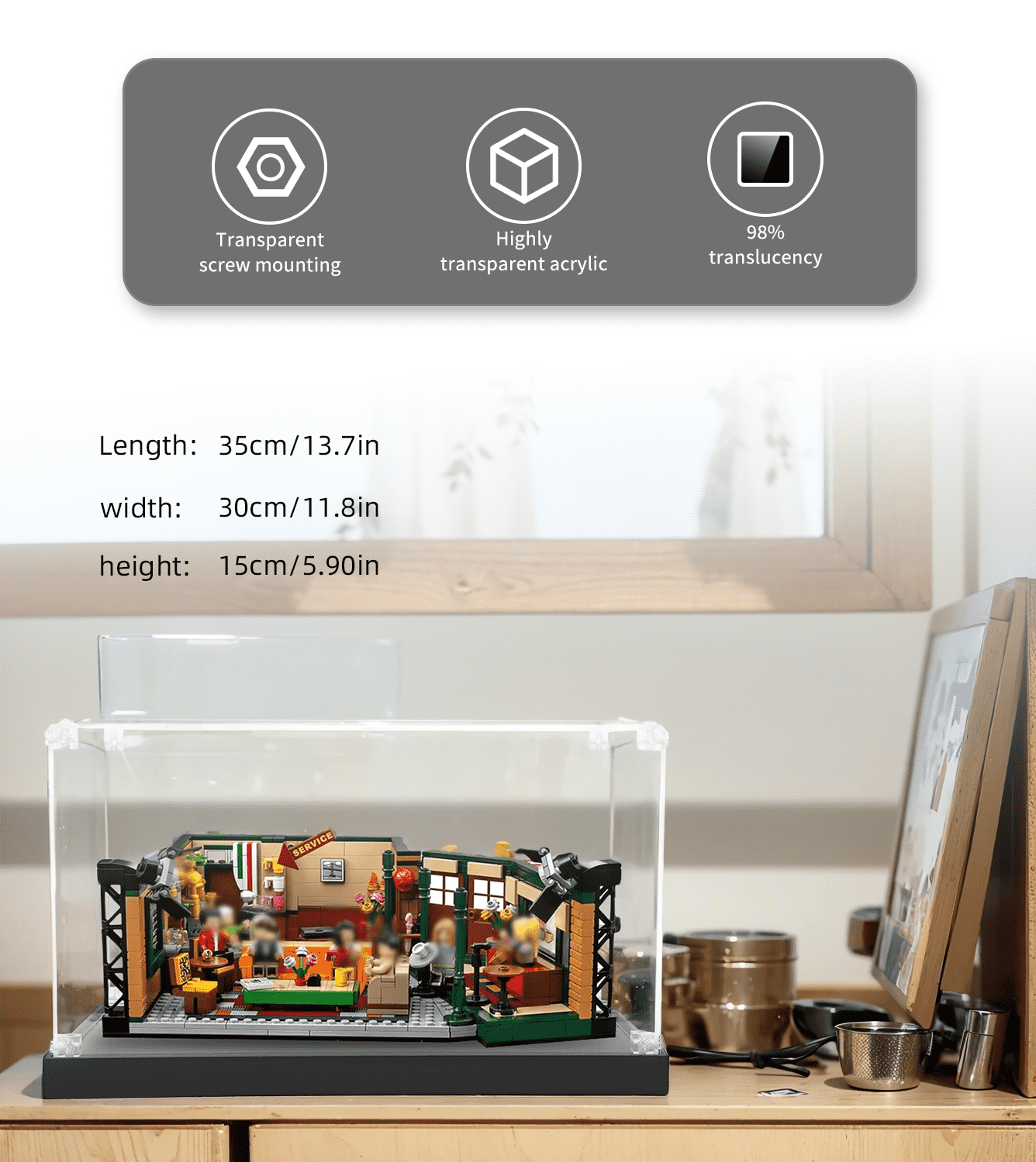 Display Case for Lego Friends Central Perk 21319