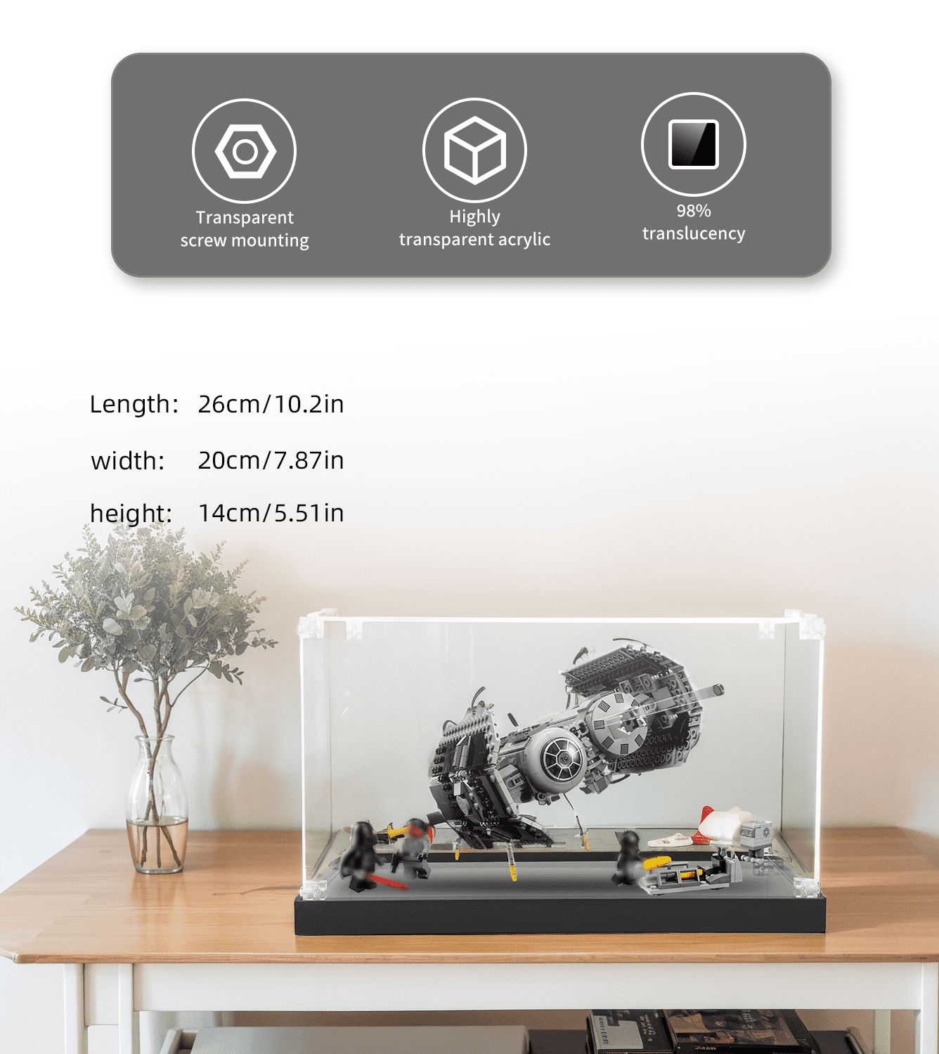 Display case for LEGO Star Wars TIE Bomber 75347 - ICUANUTY