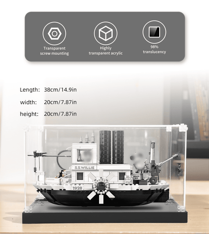 Display Case for Lego ideas Steamboat Willie 21317