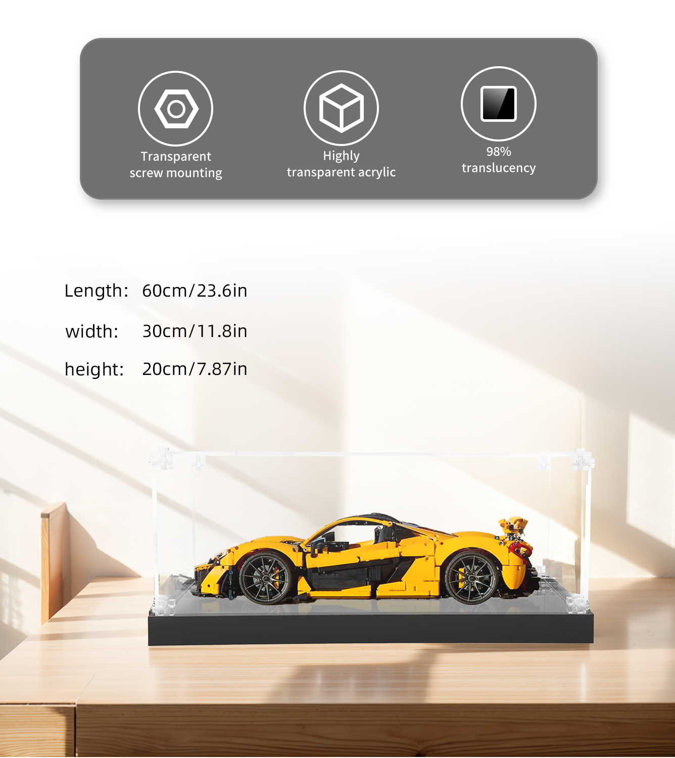 Display Case for LEGO Technic McLaren P1 42172