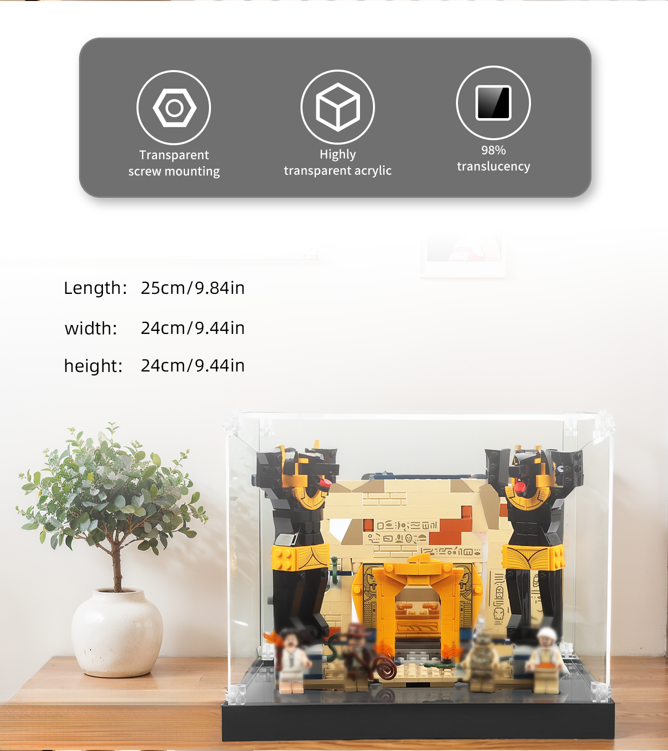 Display Case for LEGO Indiana Jones Escape from Lost Tomb 77013
