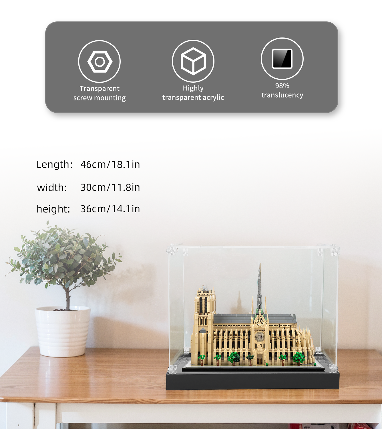 Display Case for LEGO Architecture Notre-Dame de Paris 21061