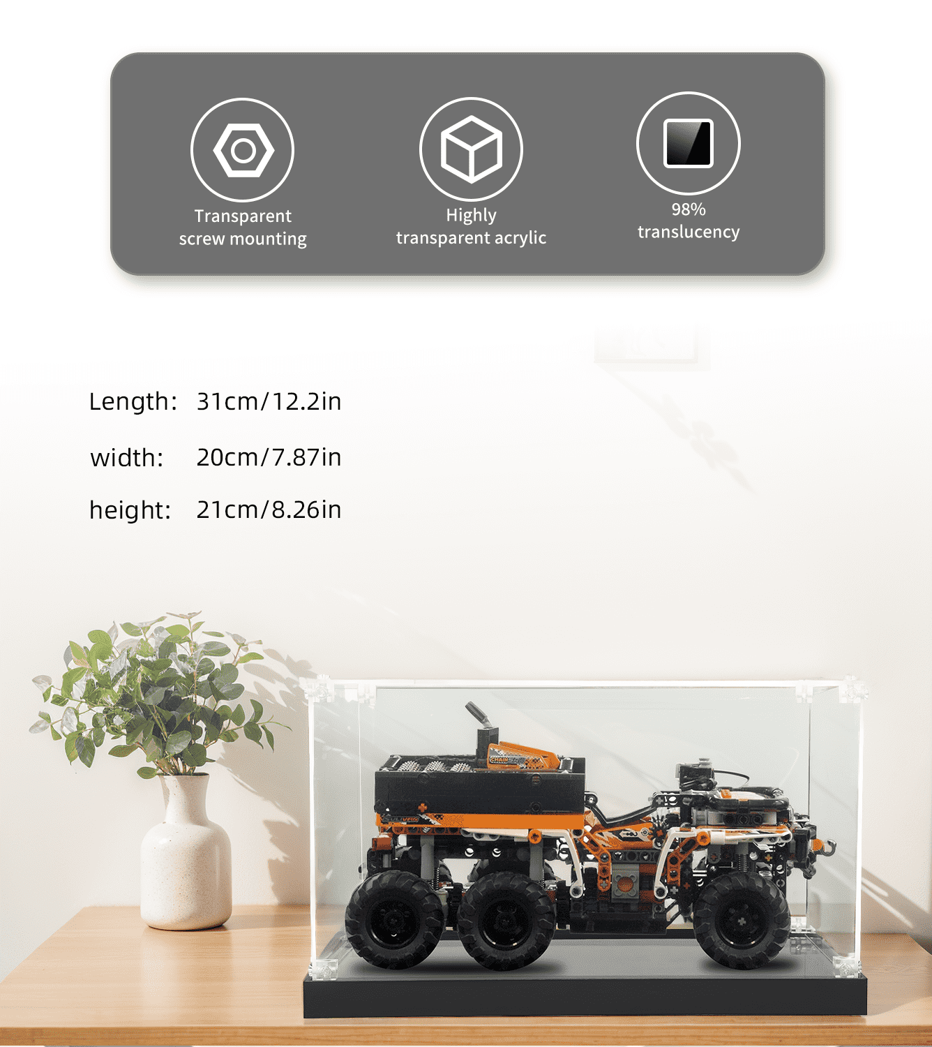 Display Case for LEGO Technic All-Terrain Vehicle 42139