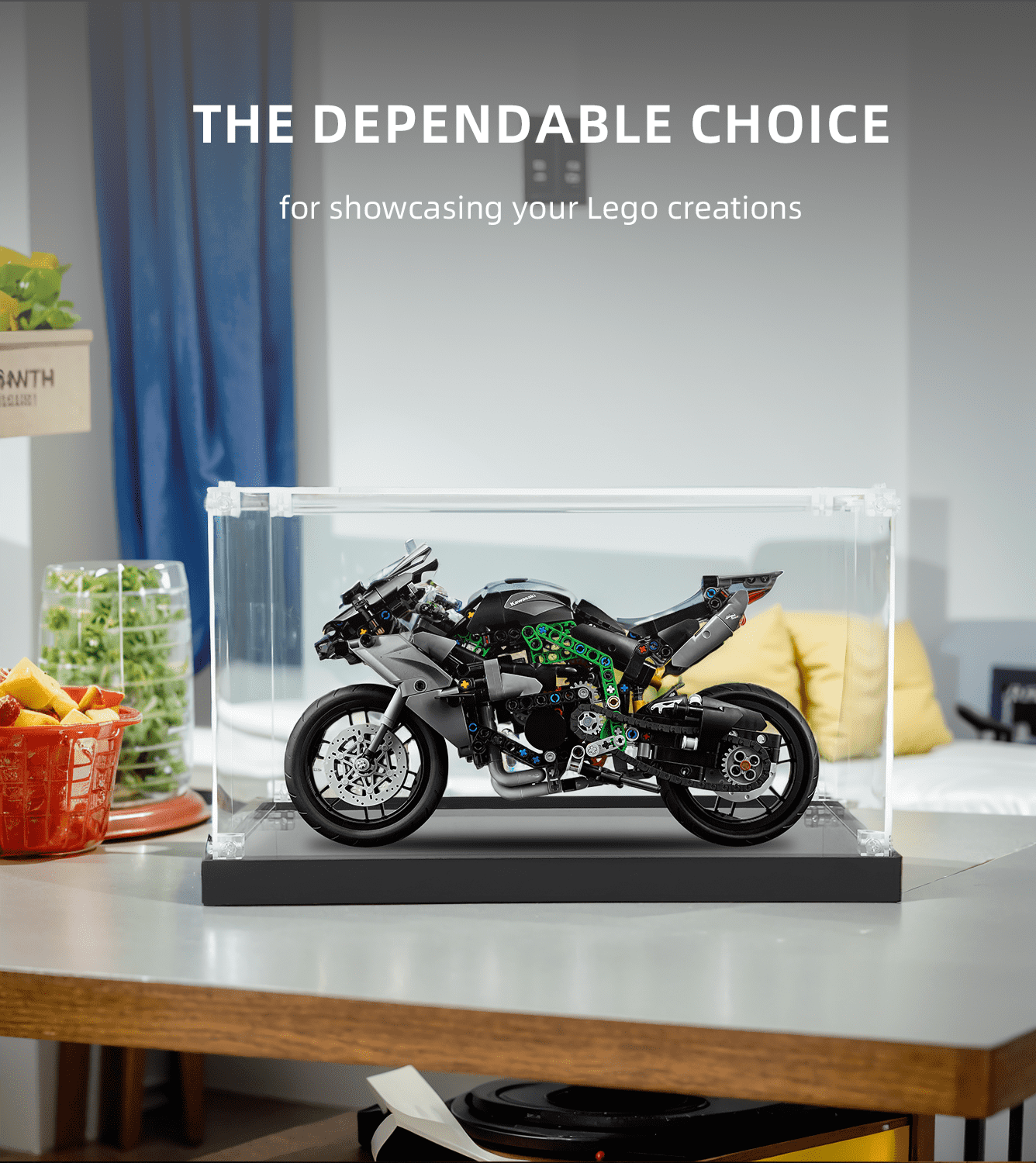 Display case for LEGO Kawasaki Ninja H2R Motorcycle 42170