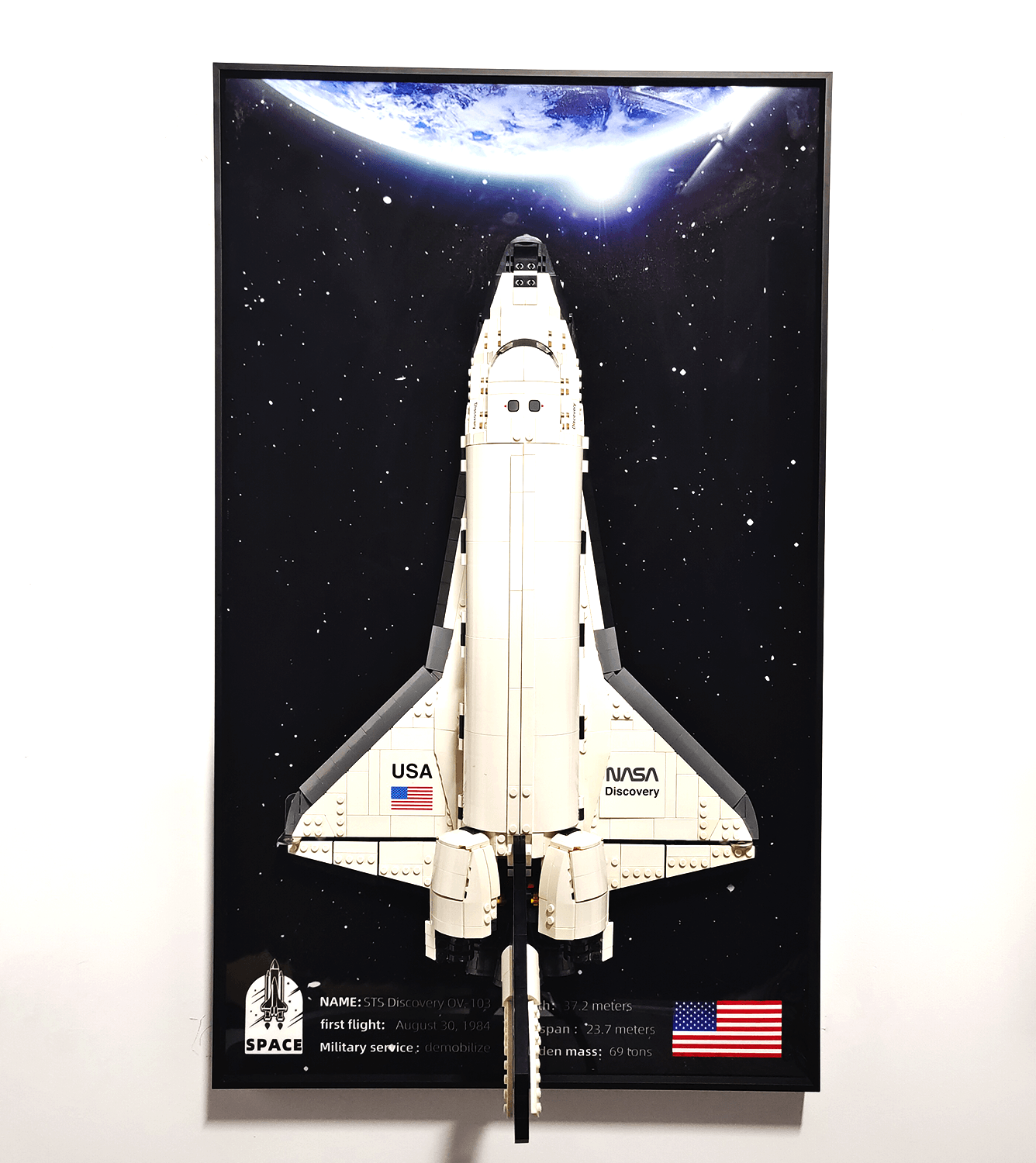 Display Wallboard for LEGO® 10283 Icons NASA Space Shuttle Discovery - ICUANUTY