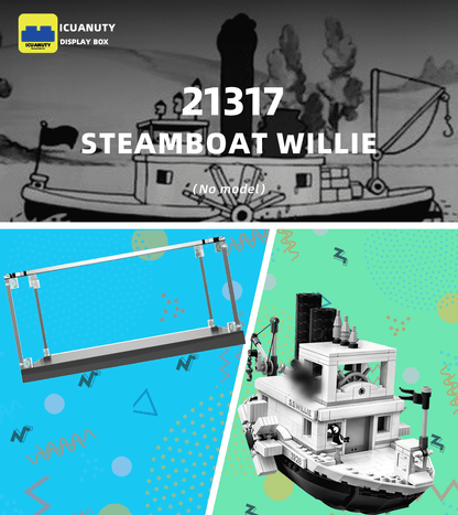 Display Case for Lego ideas Steamboat Willie 21317