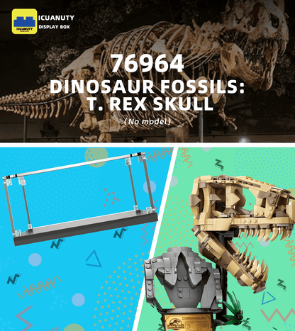 Display Case for Lego Dinosaur Fossils T. rex Skull 76964