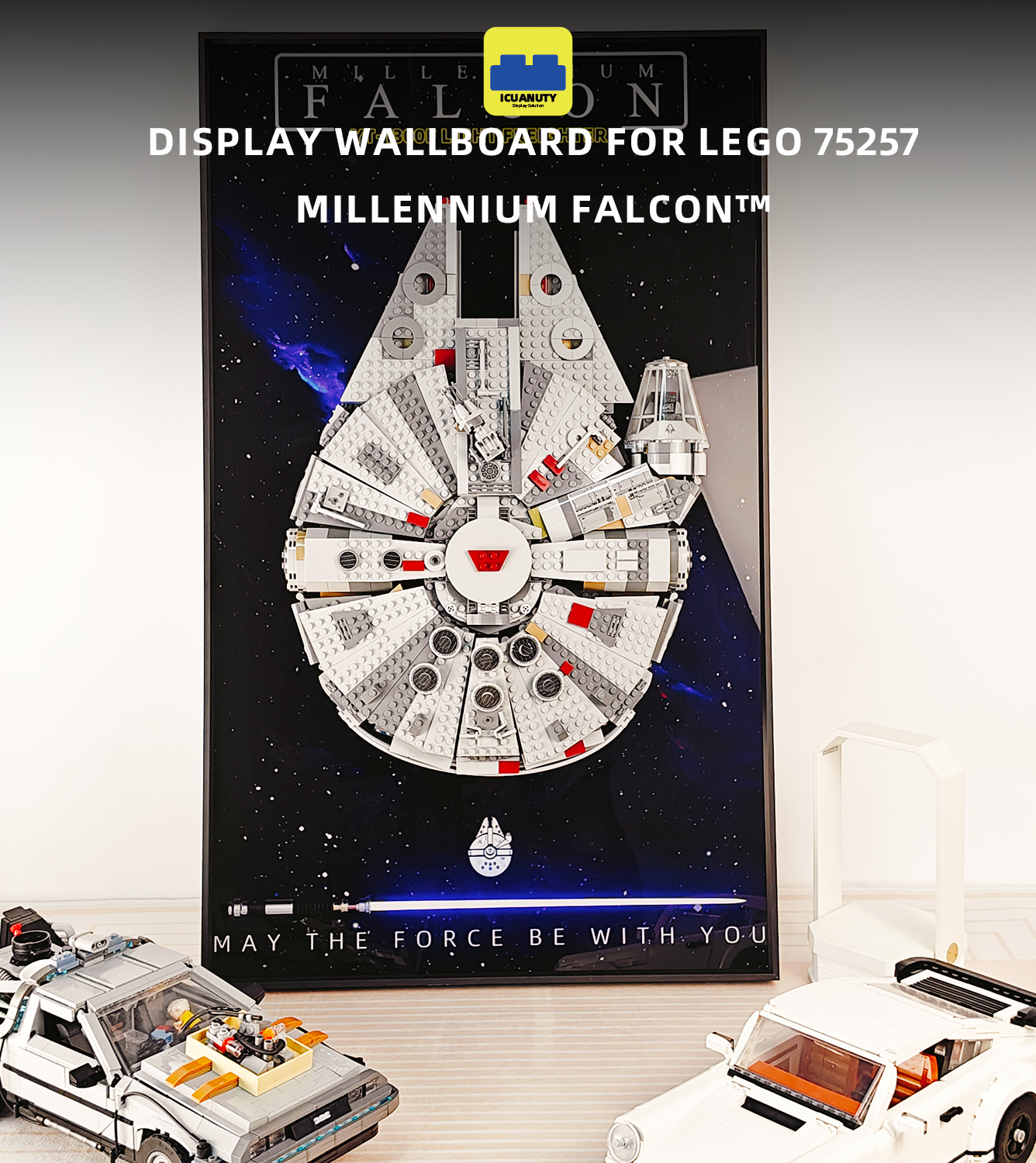 Display Wall Frame for Lego 75257 Star Wars Millennium Falcon