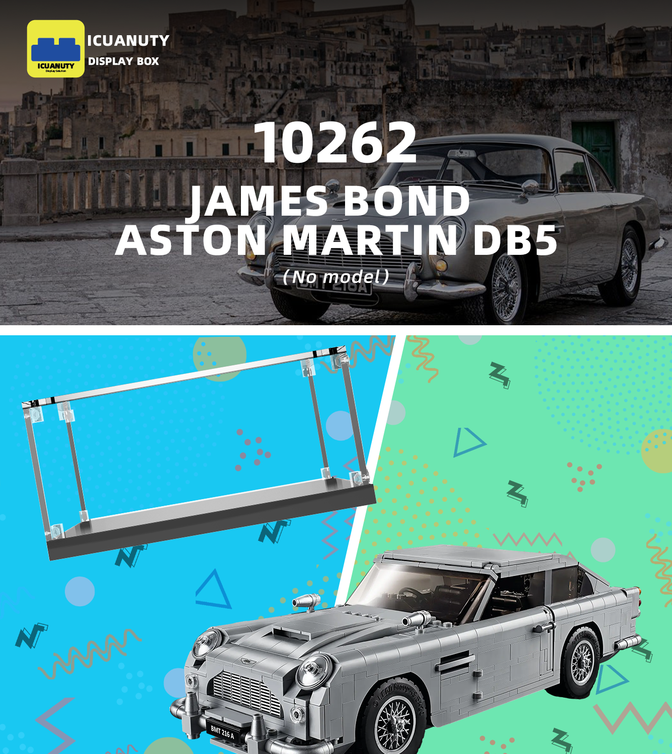 Display case for LEGO James Bond Aston Martin DB5 10262