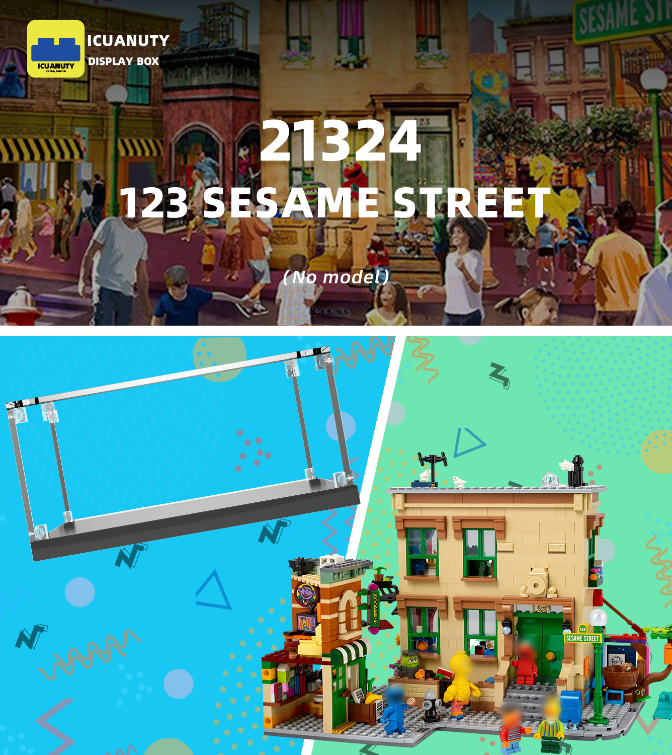 Display Case for Lego Ideas 123 Sesame Street 21324