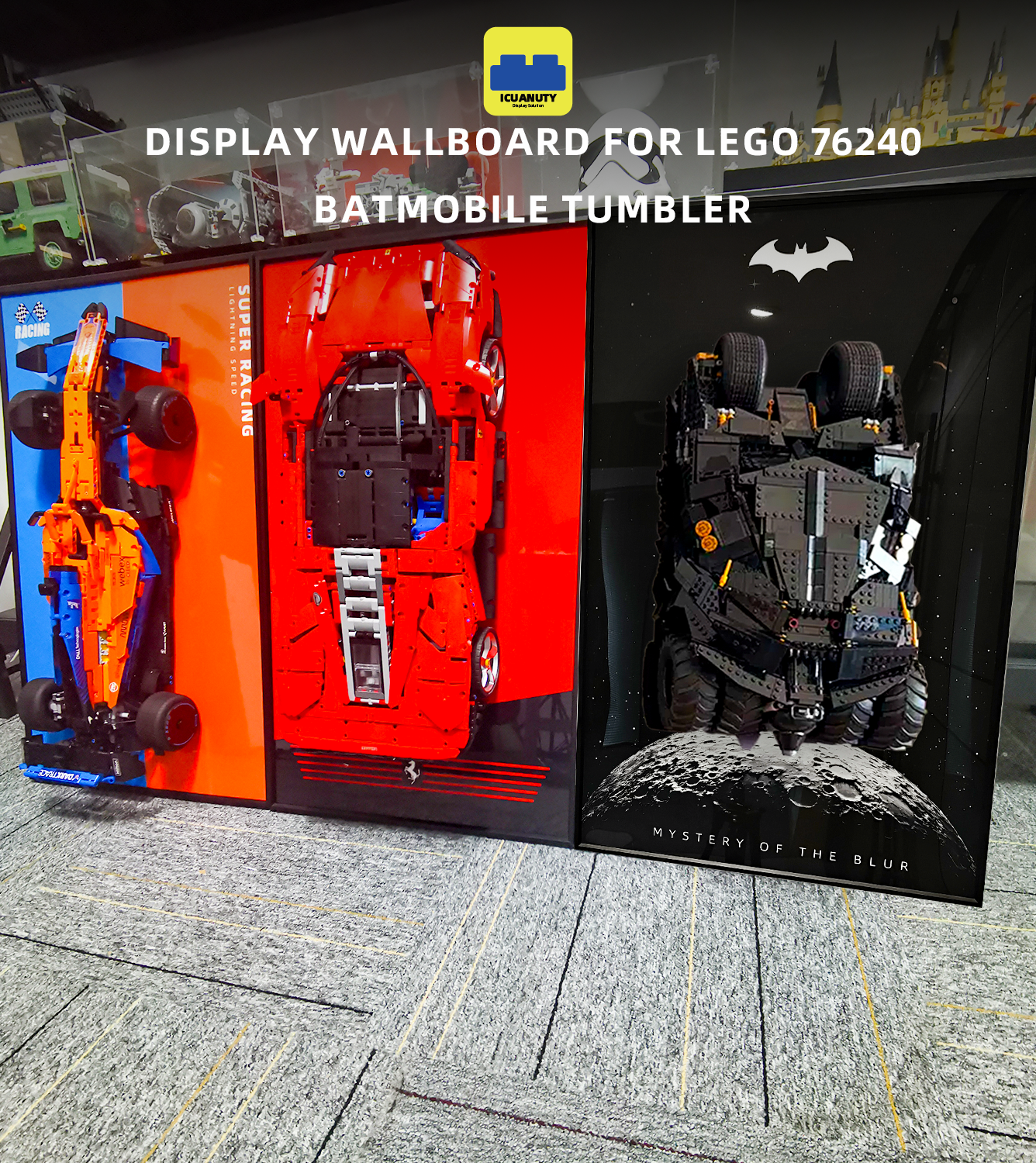 Display Wallboard for Lego DC Batman Batmobile Tumbler 76240 Iconic Car