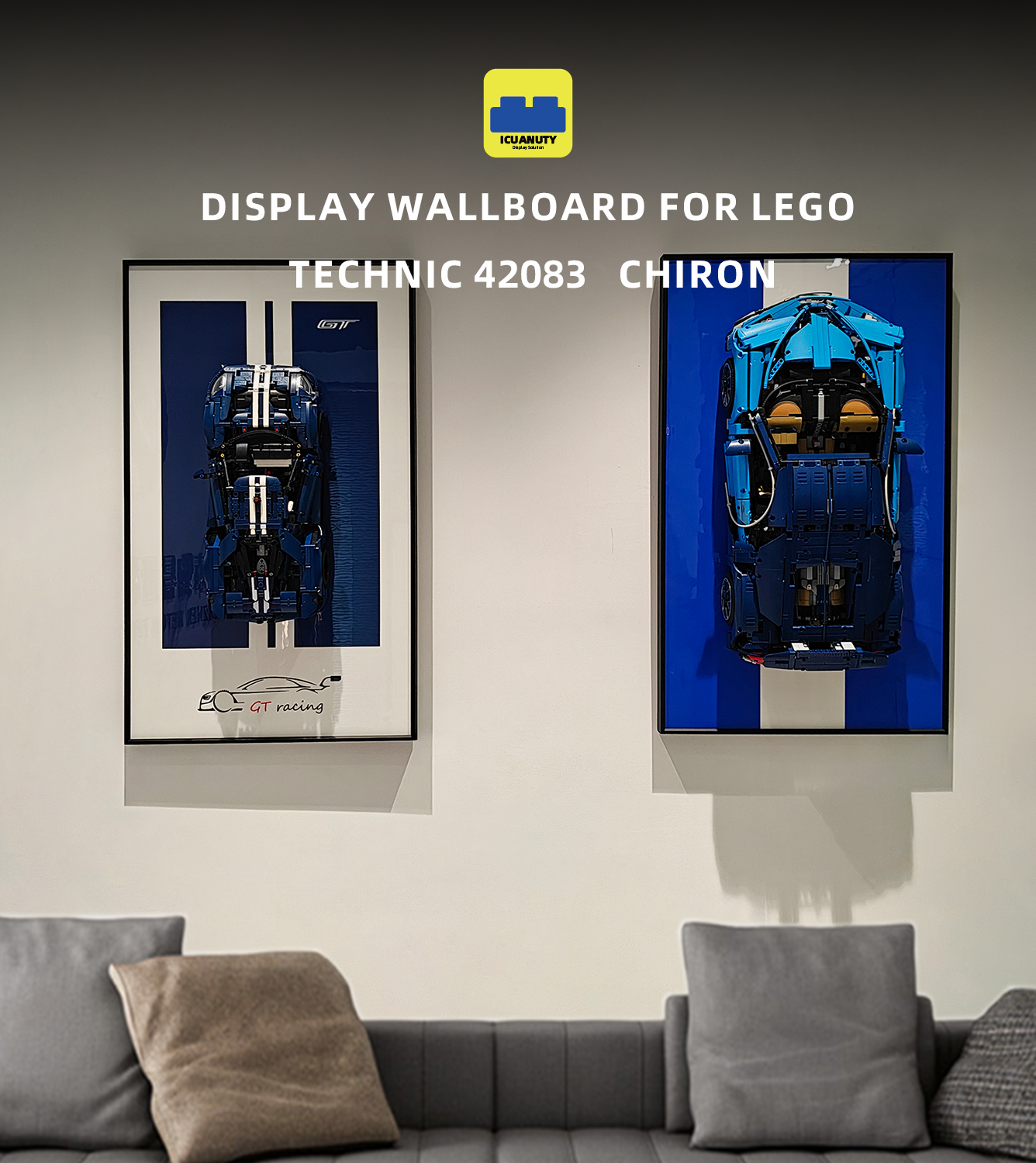 Display Wall Mount for Lego 42083 Technic™ Bugatti Chiron Lego Car
