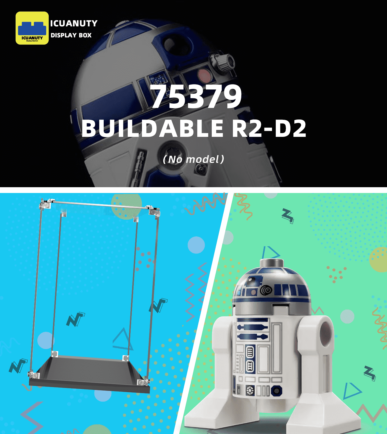 Display case for LEGO Buildable R2-D2 75379