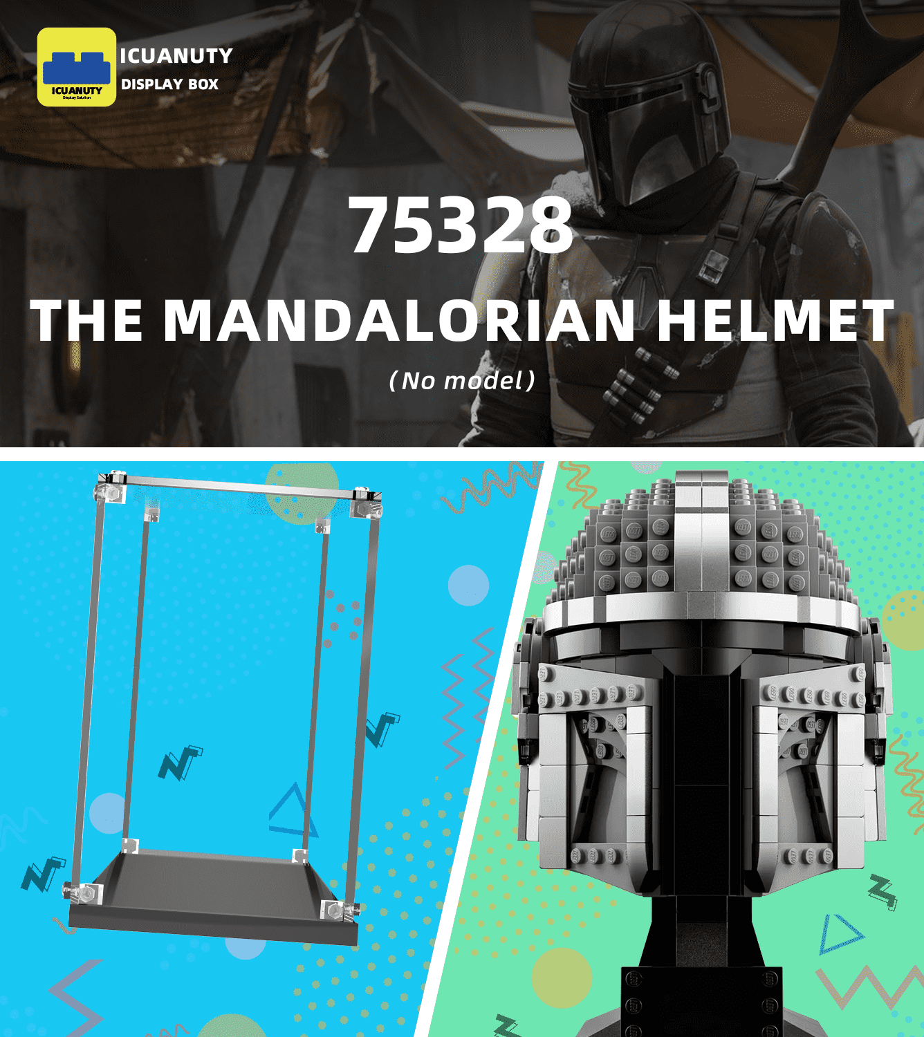 Display case for LEGO The Mandalorian Helmet 75328