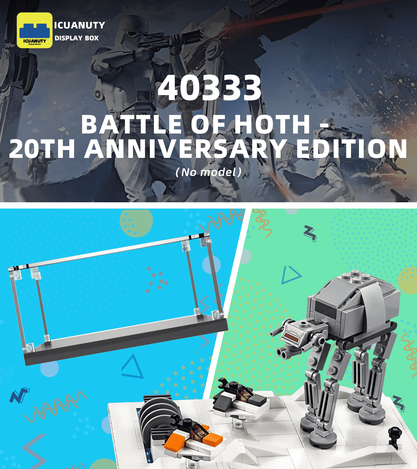 Display case for LEGO Battle of Hoth - 20th Anniversary Edition 40333