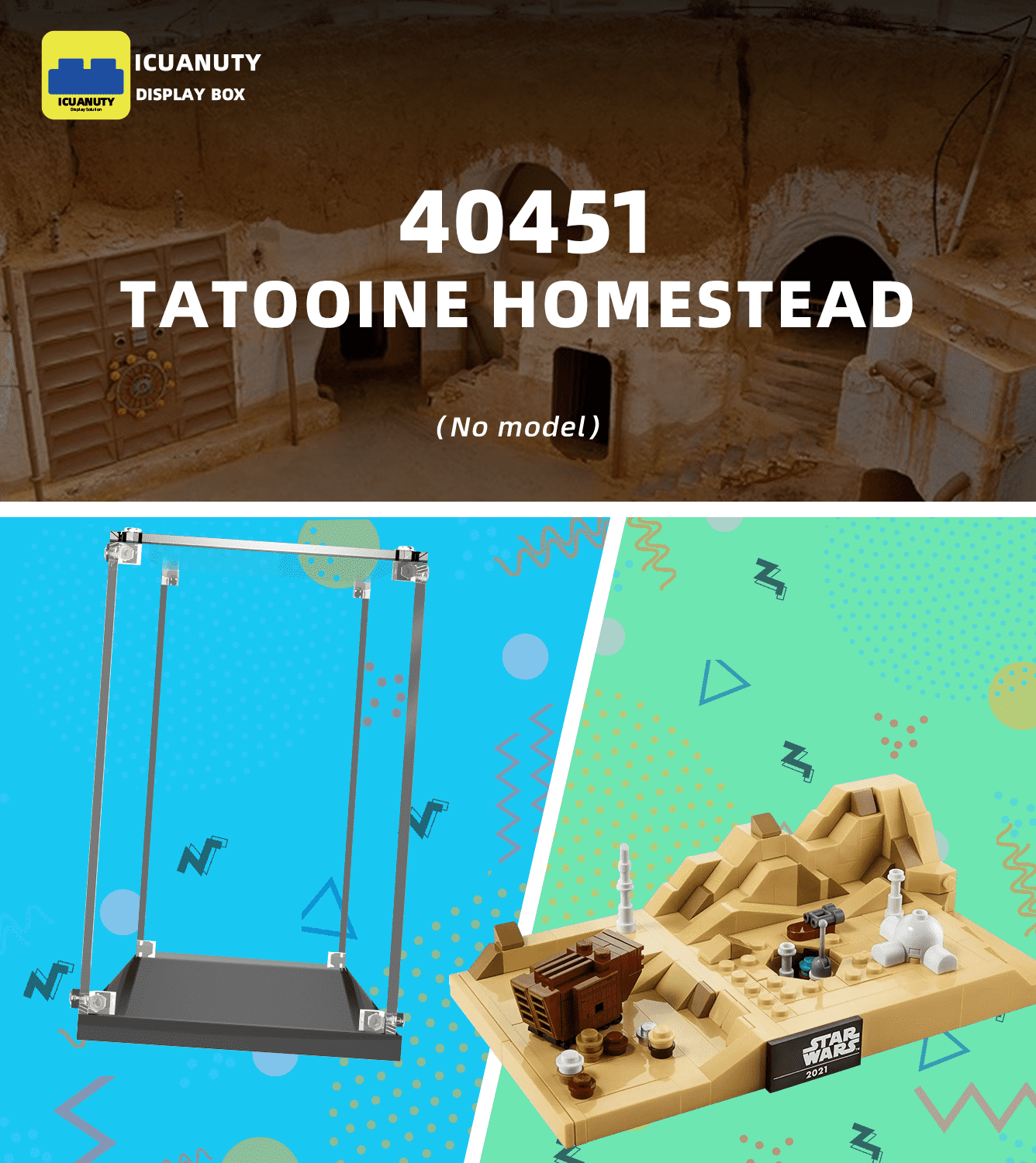 Display Case for Lego Tatooine Homestead 40451