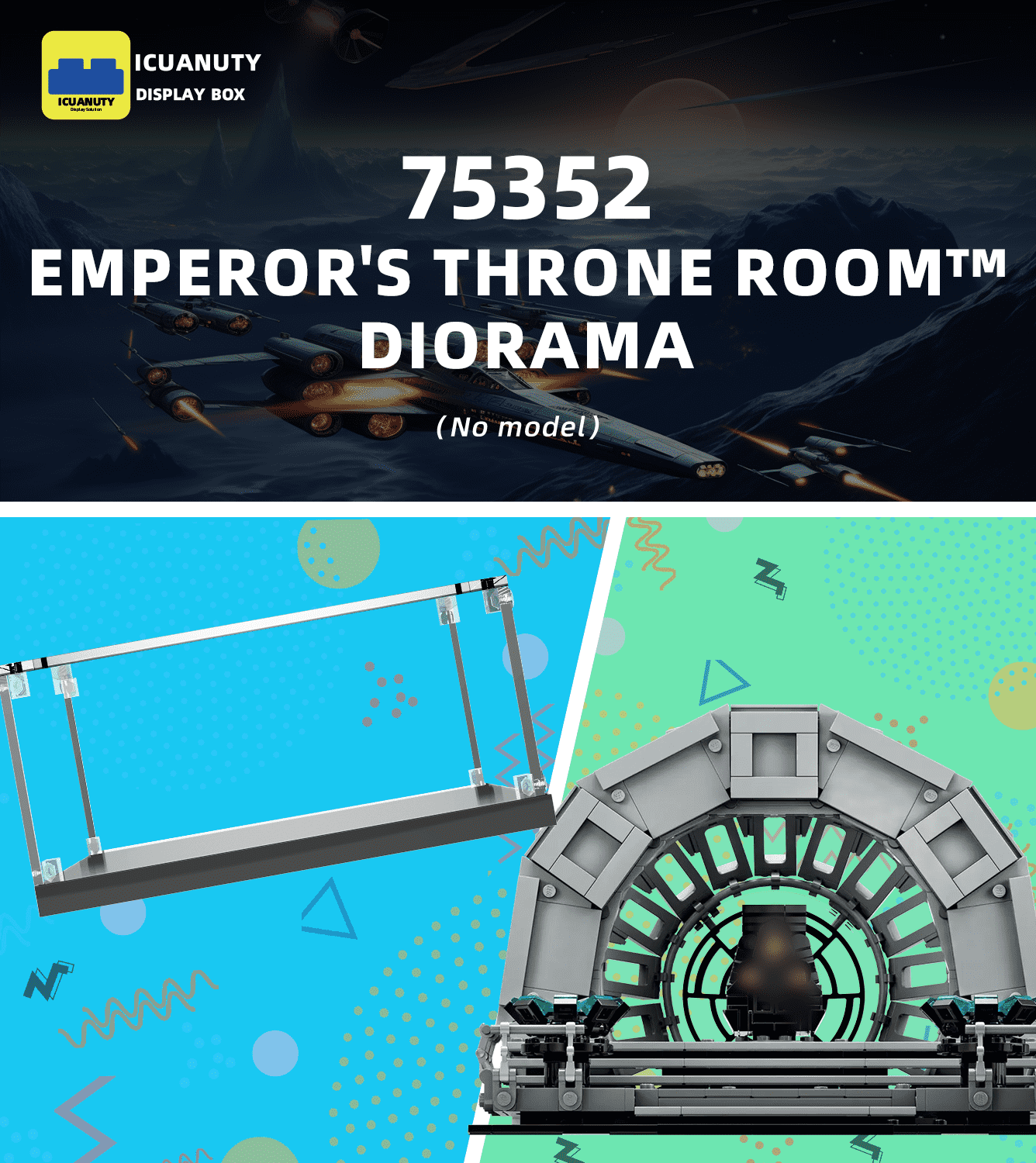 Display Case for LEGO Emperor's Throne Room Diorama 75352