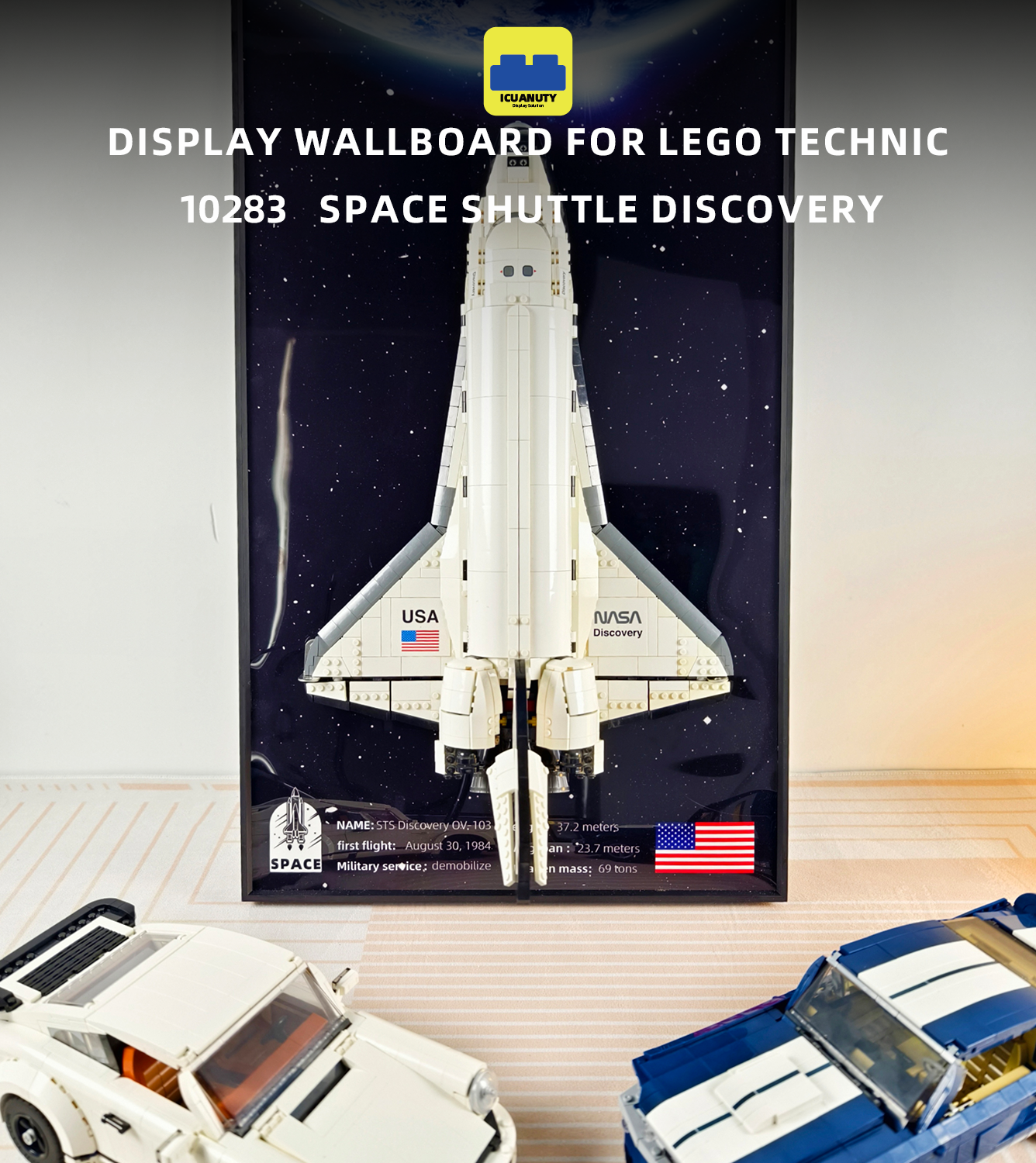 Display Wallboard for LEGO® 10283 Icons NASA Space Shuttle Discovery