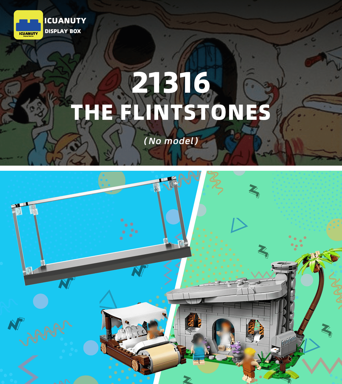 Display Case for LEGO  Ideas The Flintstones 21316