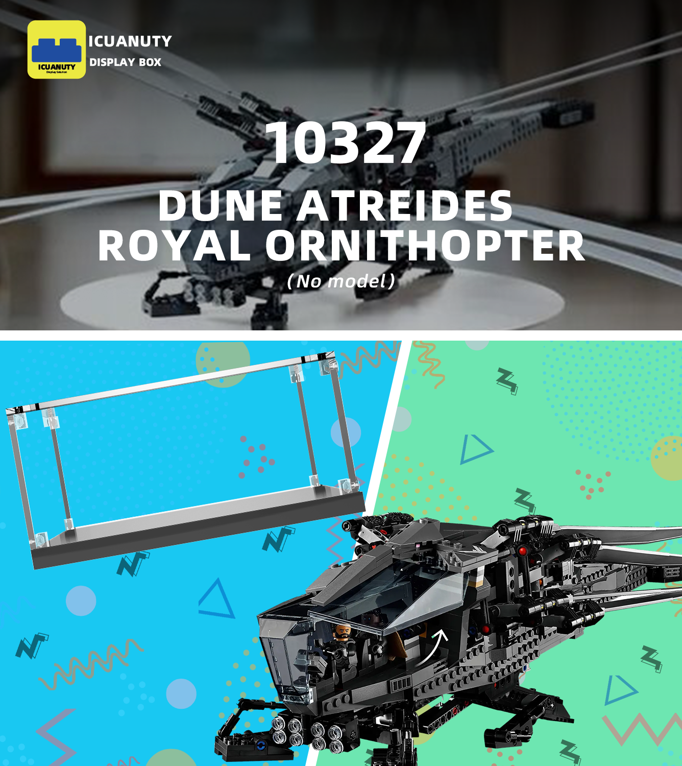 Display Case for Lego Dune Atreides Royal Ornithopter 10327