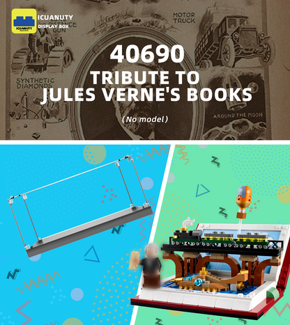 Display case for LEGO Tribute to Jules Verne's Books 40690