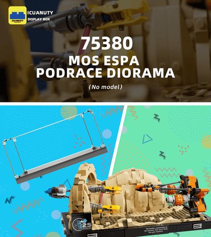 Display case for LEGO Mos Espa Podrace Diorama 75380