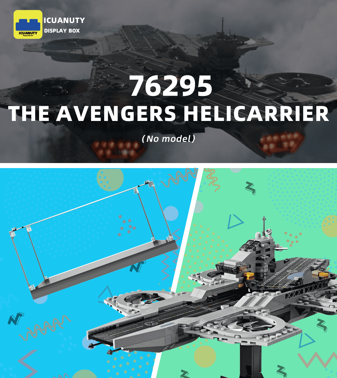 Display case for LEGO Super heroes The Avengers Helicarrier 76295