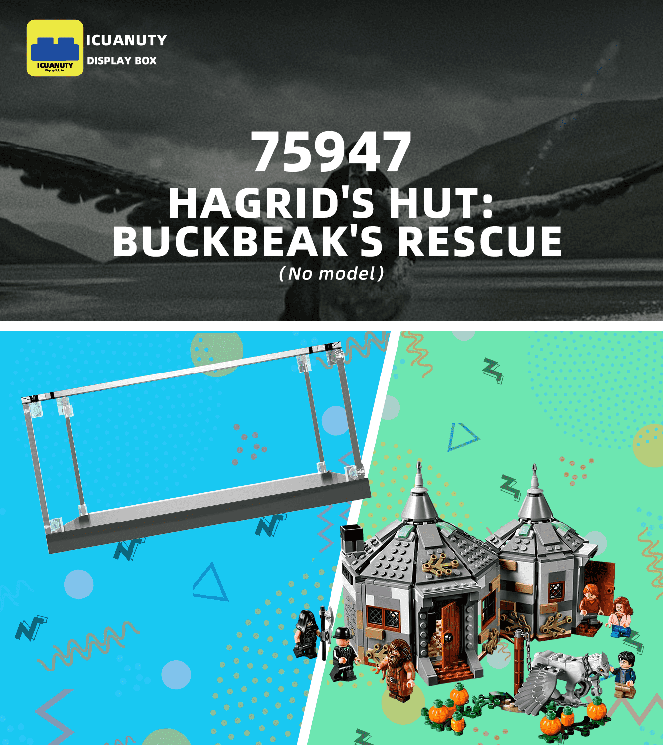 Display Case for LEGO Hagrid's Hut: Buckbeak's Rescue 75947