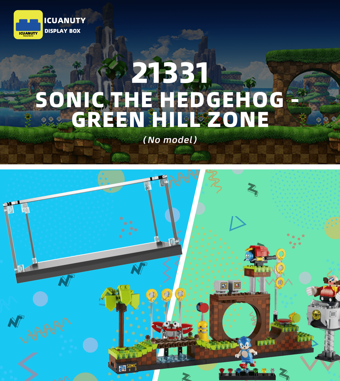 Display case for LEGO Sonic the Hedgehog - Green Hill Zone 21331