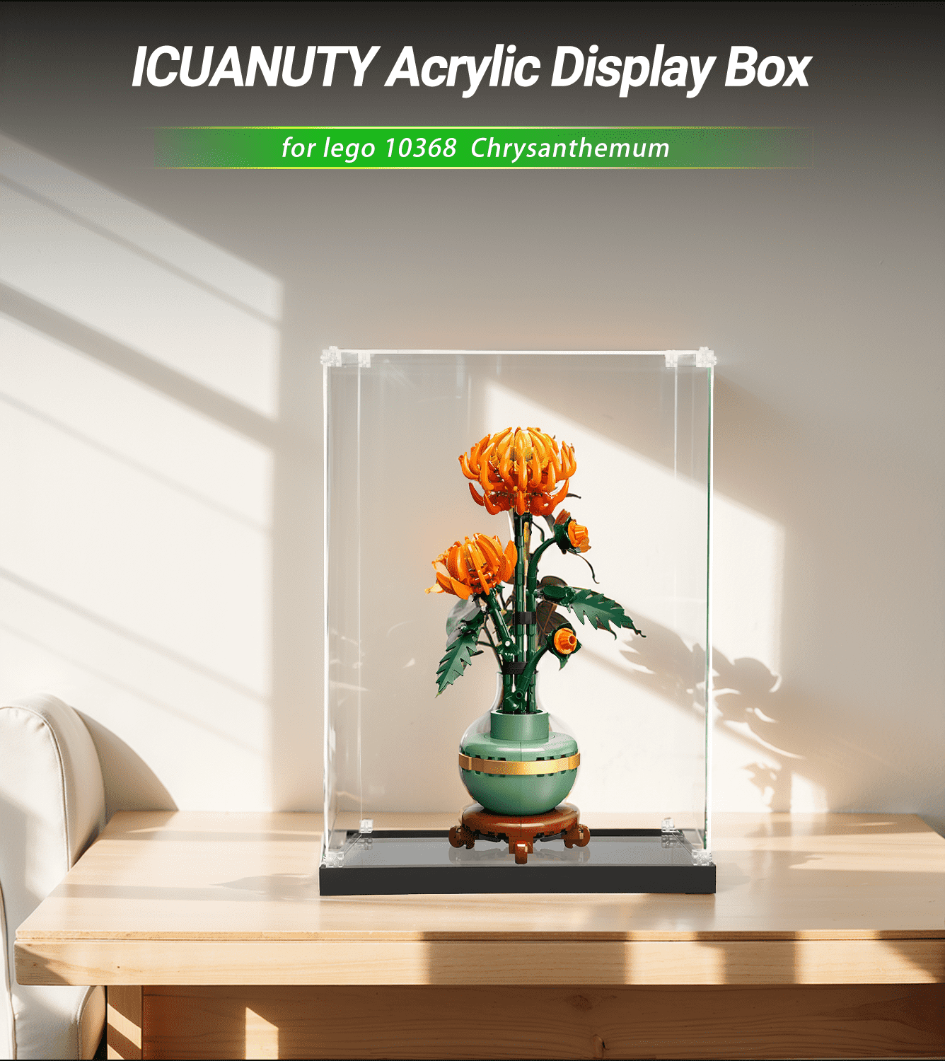 Display Case for LEGO Icons Chrysanthemum 10368 - ICUANUTY