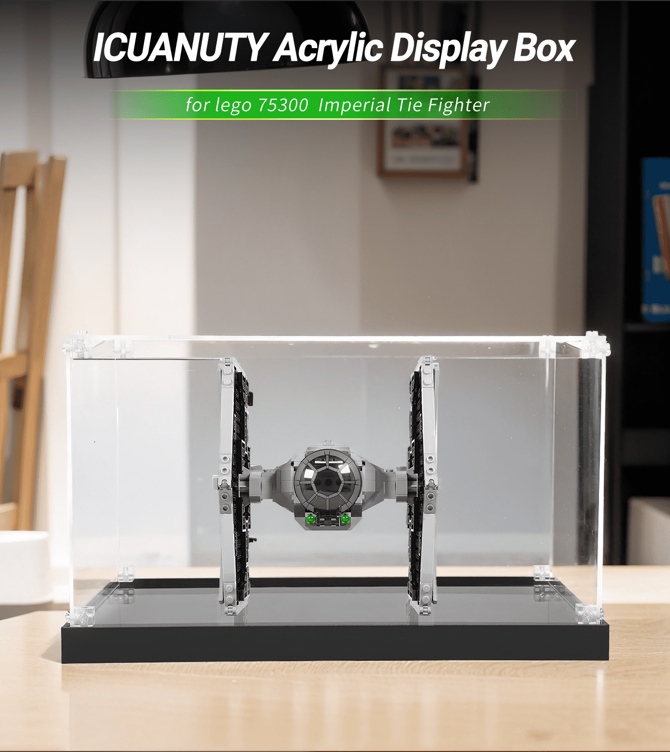 Display case for LEGO Iron Man Bust Imperial Tie Fighter 75300 - ICUANUTY