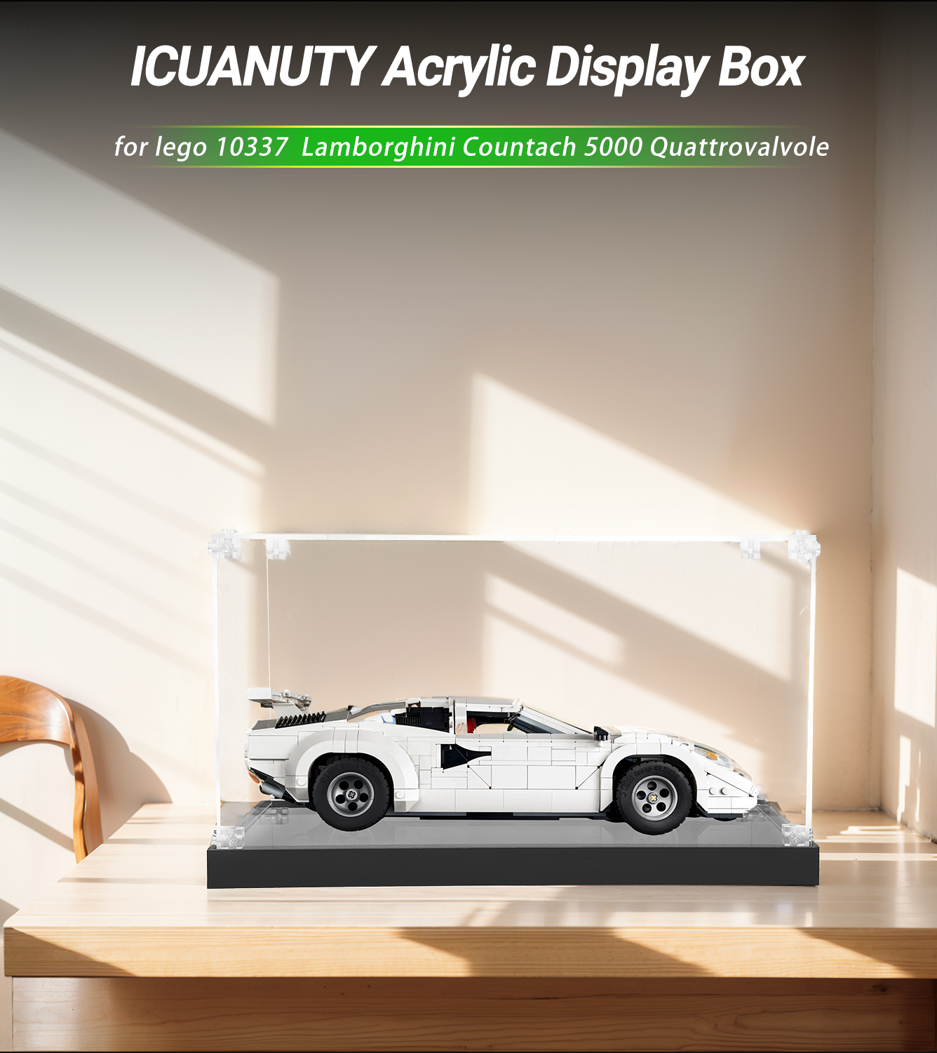 Display case for LEGO Lamborghini Countach 5000 Quattrovalvole 10337