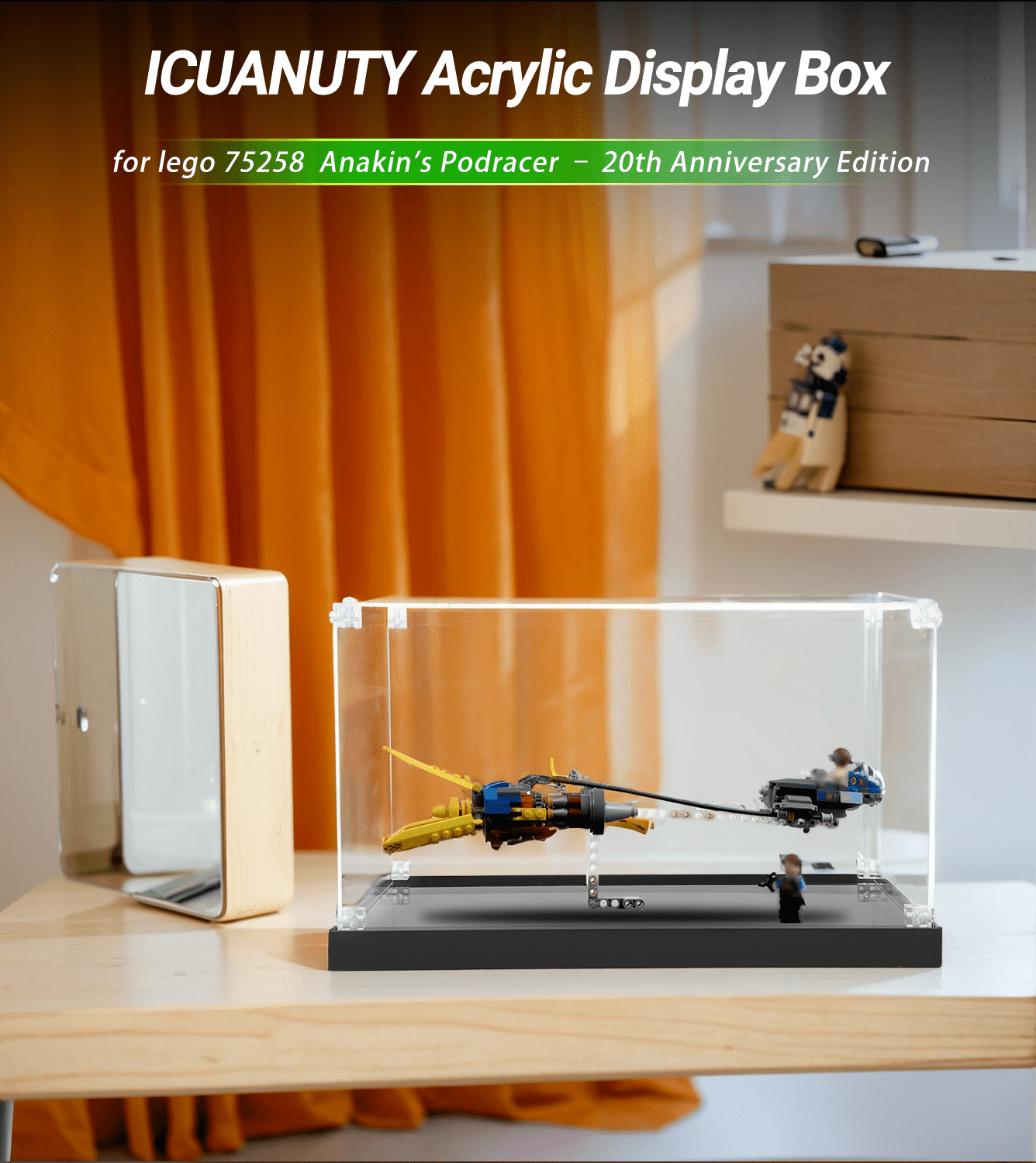 Display Case for Lego Anakin's Podracer – 20th Anniversary Edition 75258 - ICUANUTY