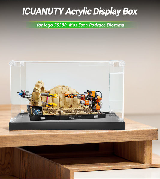 Display case for LEGO Mos Espa Podrace Diorama 75380