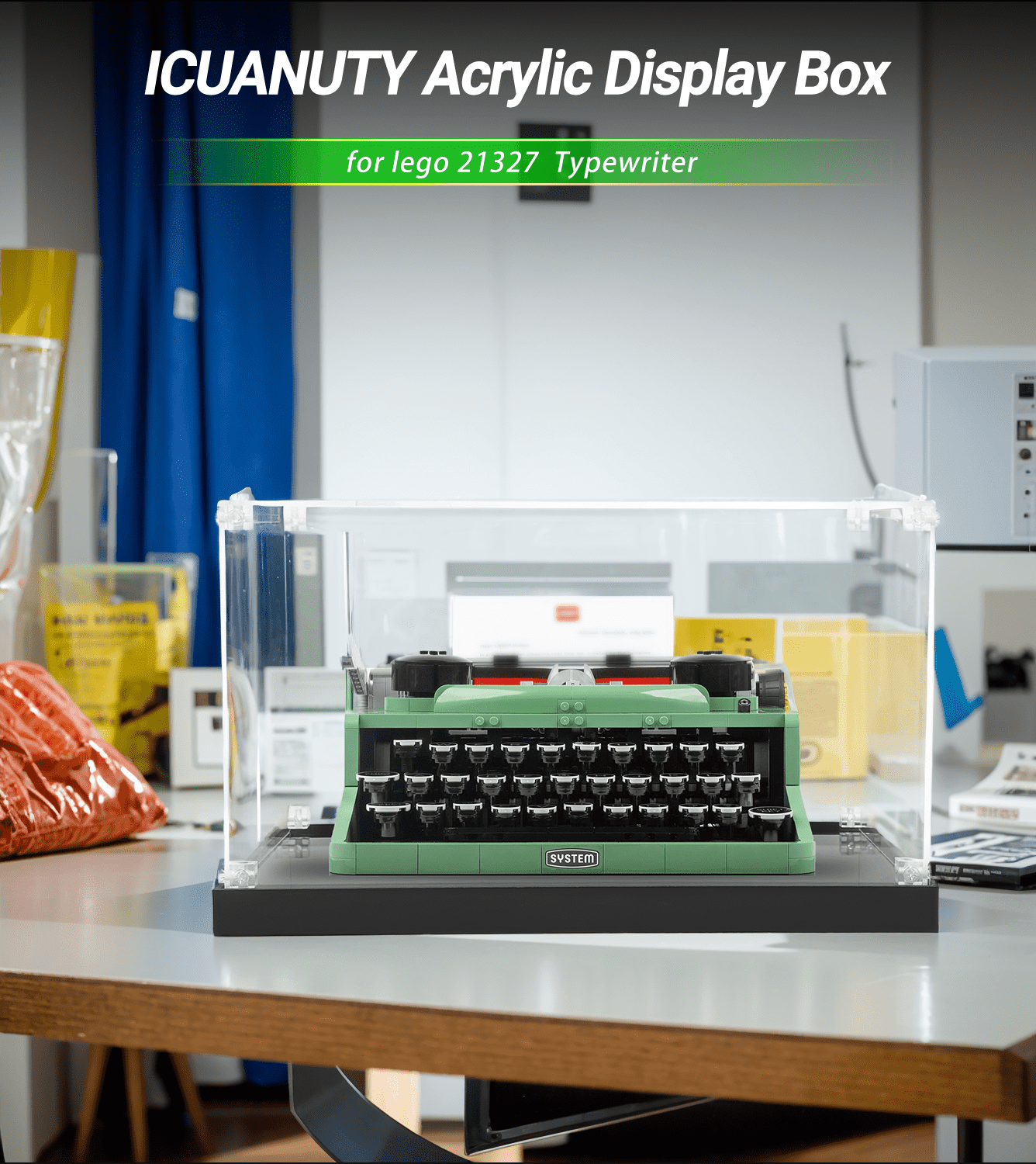 Display Case for Lego Ideas Typewriter 21327