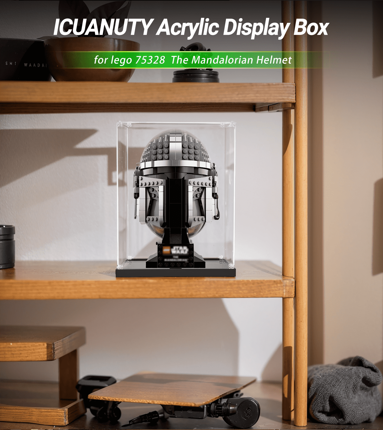 Display case for LEGO The Mandalorian Helmet 75328 - ICUANUTY