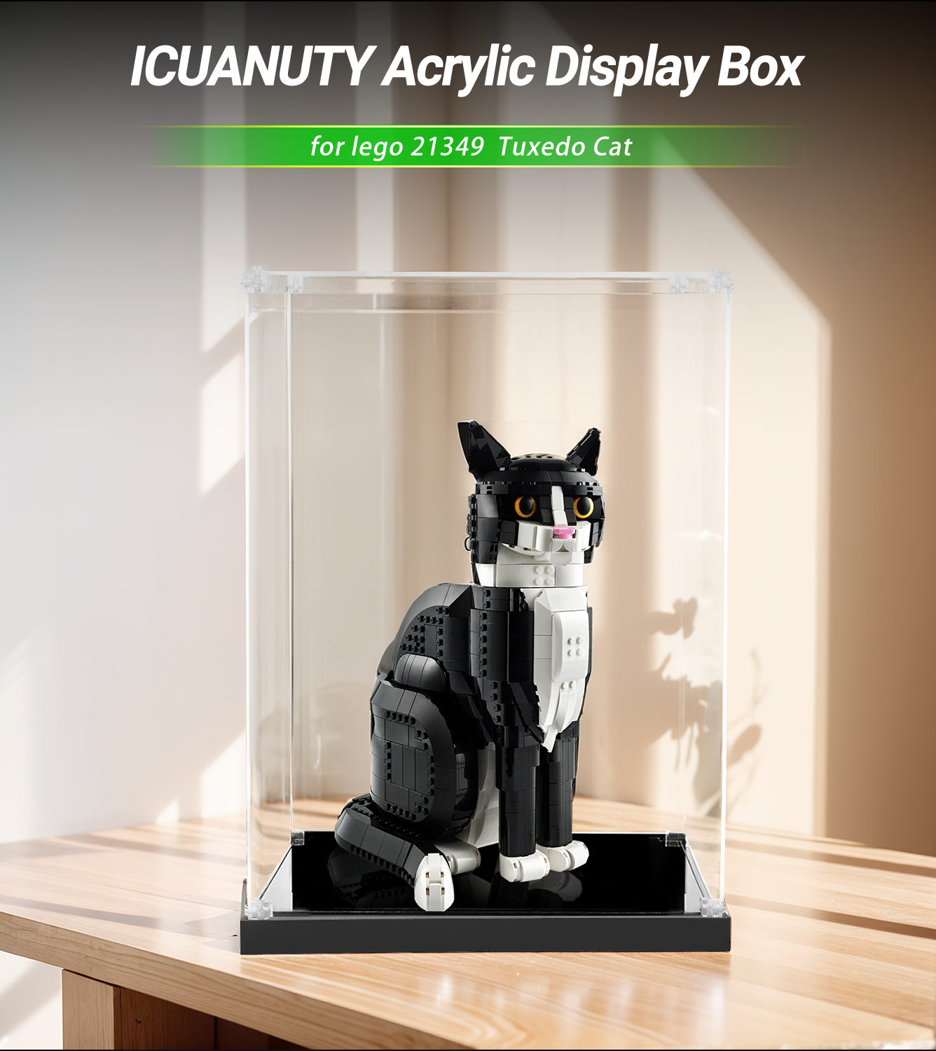 Display case for LEGO Tuxedo Cat 21349