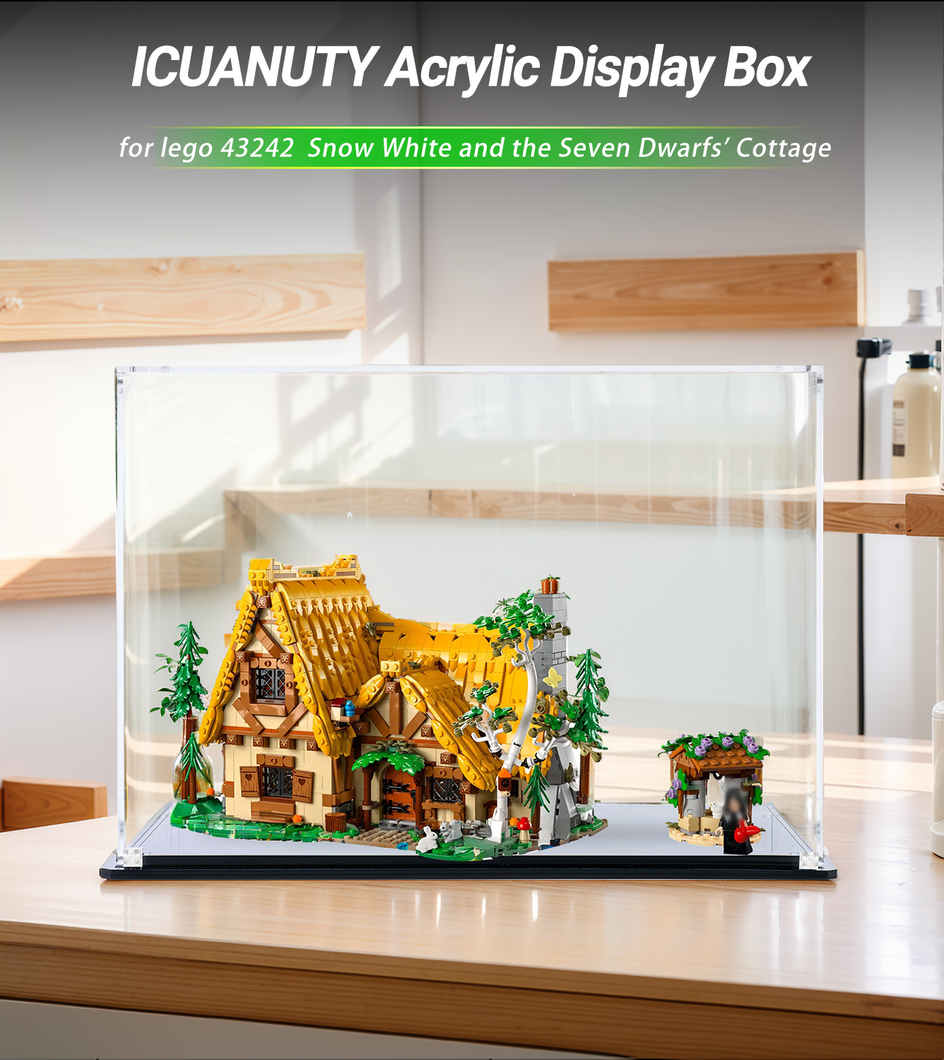 Display Case for LEGO Snow White and the Seven Dwarfs' Cottage 43242