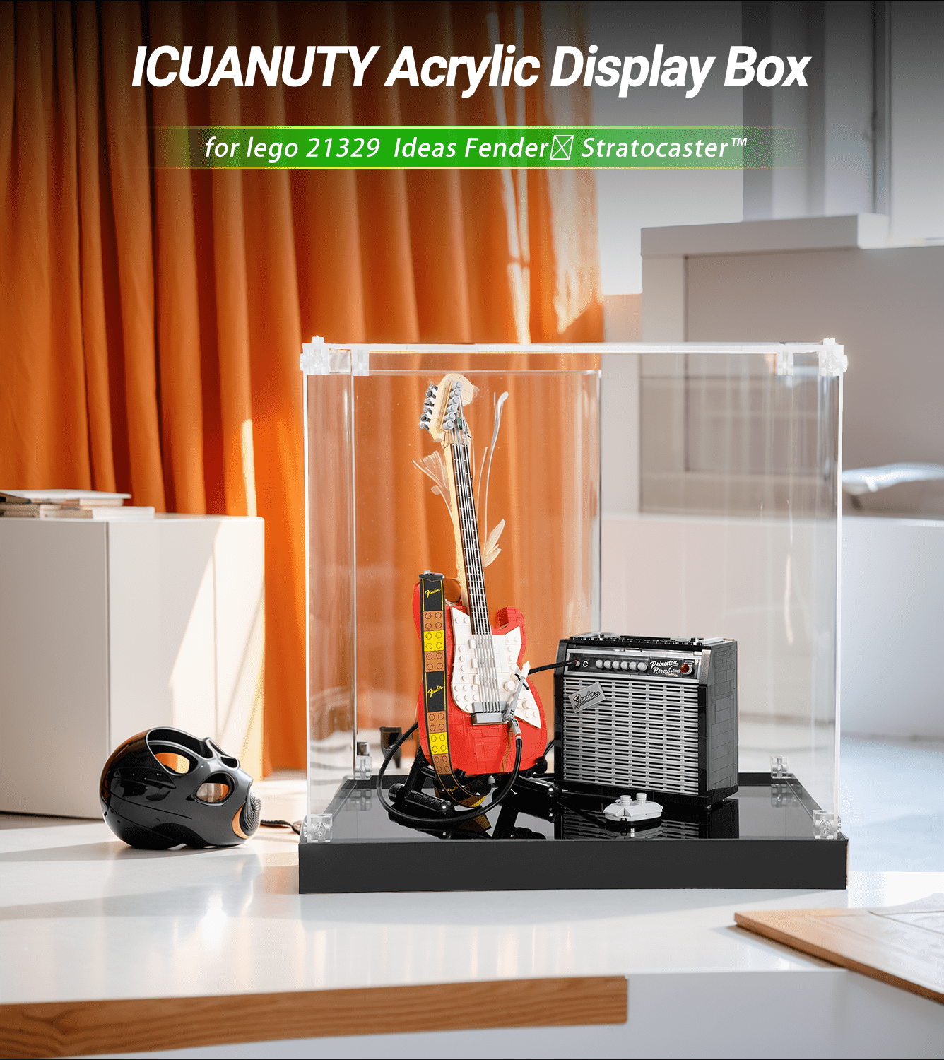 Display Case for LEGO Ideas Fender Stratocaster 21329