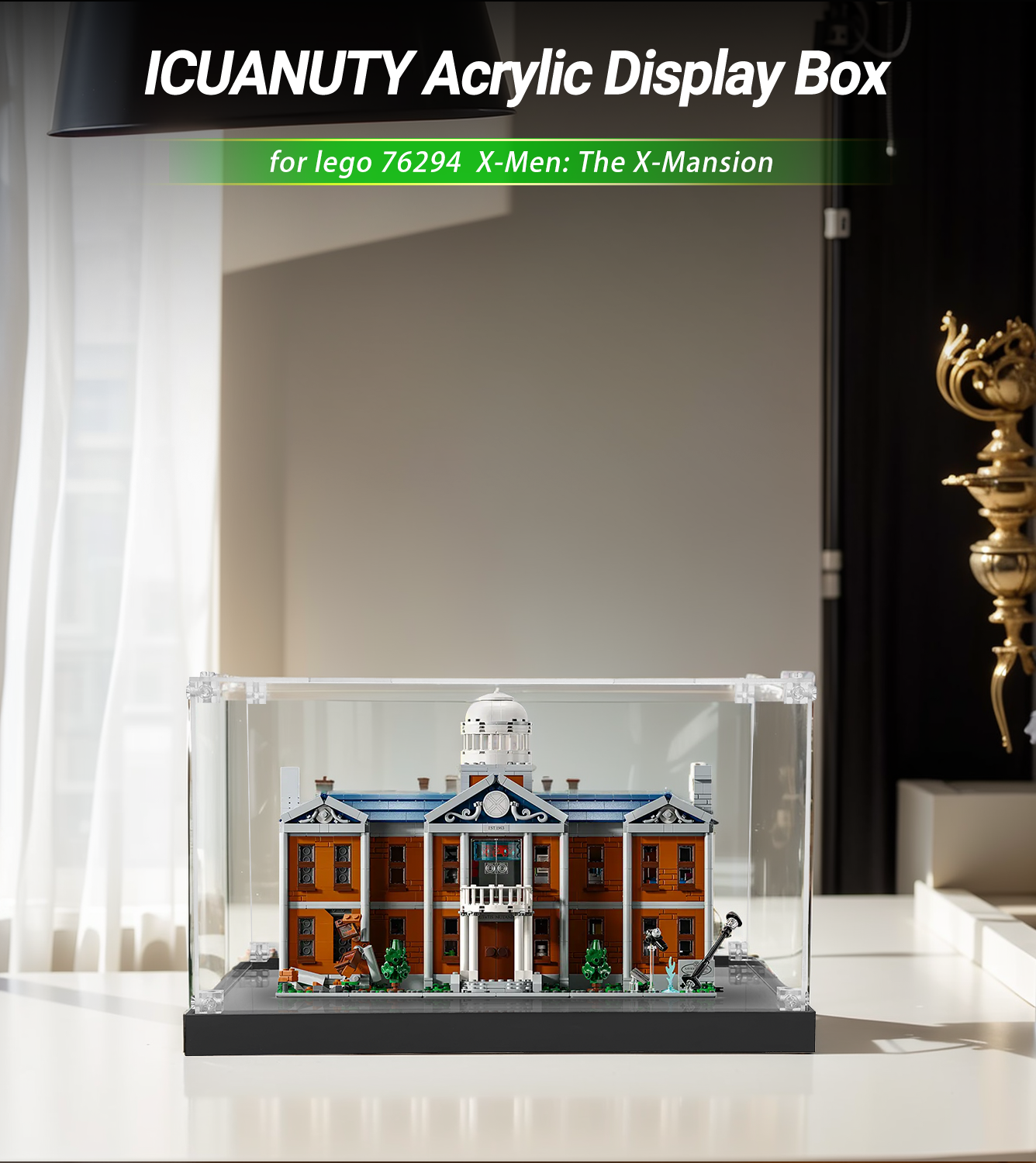 Display Case for Lego Marvel X-Men: The X-Mansion 76294