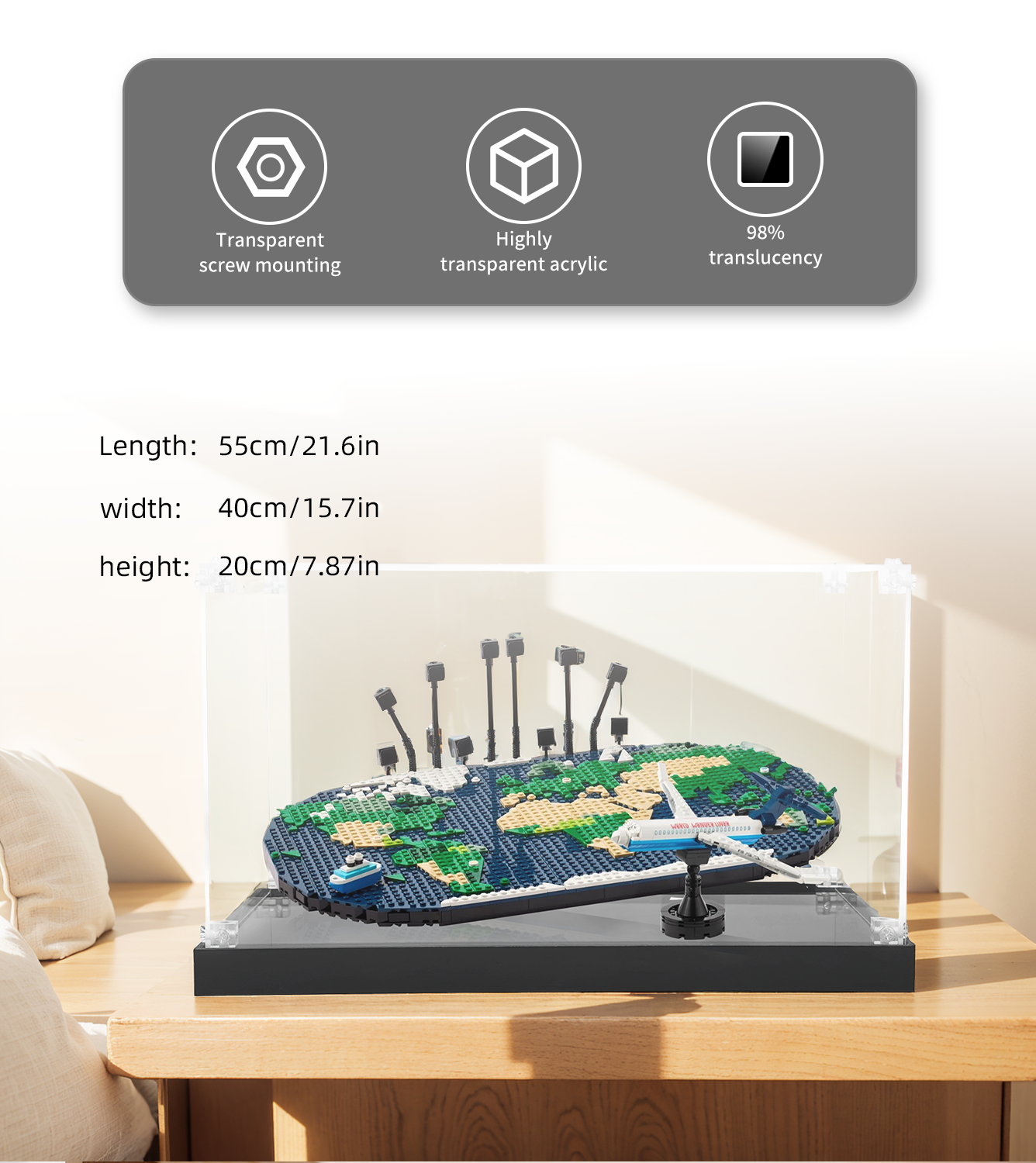 Display Case for Lego Navigation Footprint Map 41838