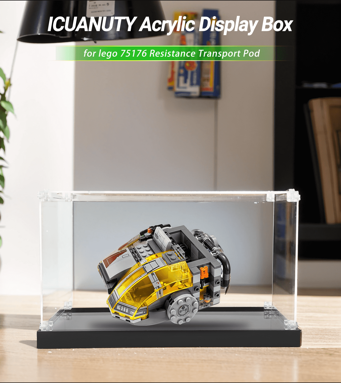 Display case for LEGO Star Wars Resistance Transport Pod 75176