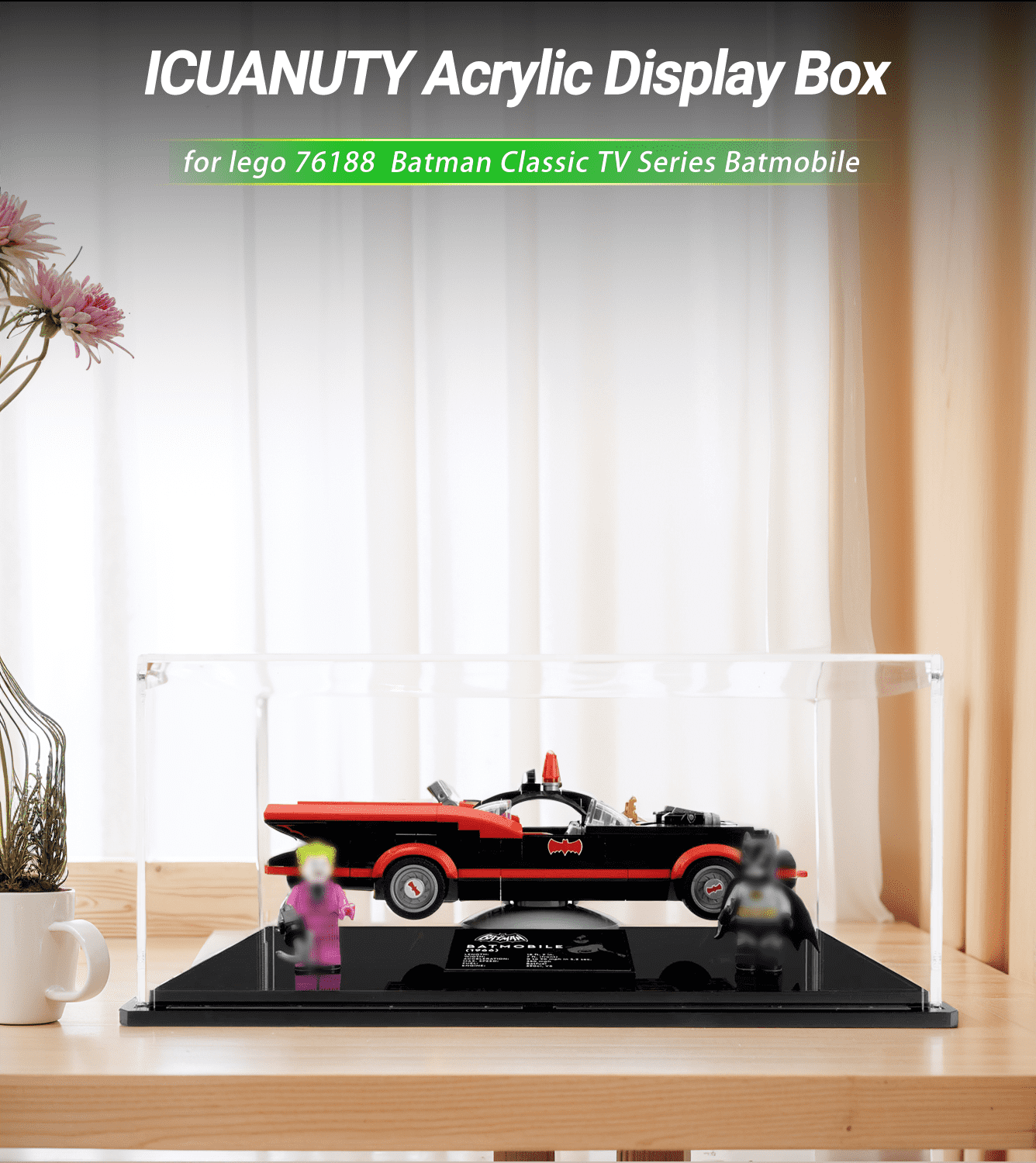 Display Case for Lego Batman Classic TV Series Batmobile 76188 - ICUANUTY