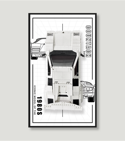 Display Wall Frame for Lego Creator Lamborghini Countach Quattrovalvole 5000 10337(50cm x 30cm)