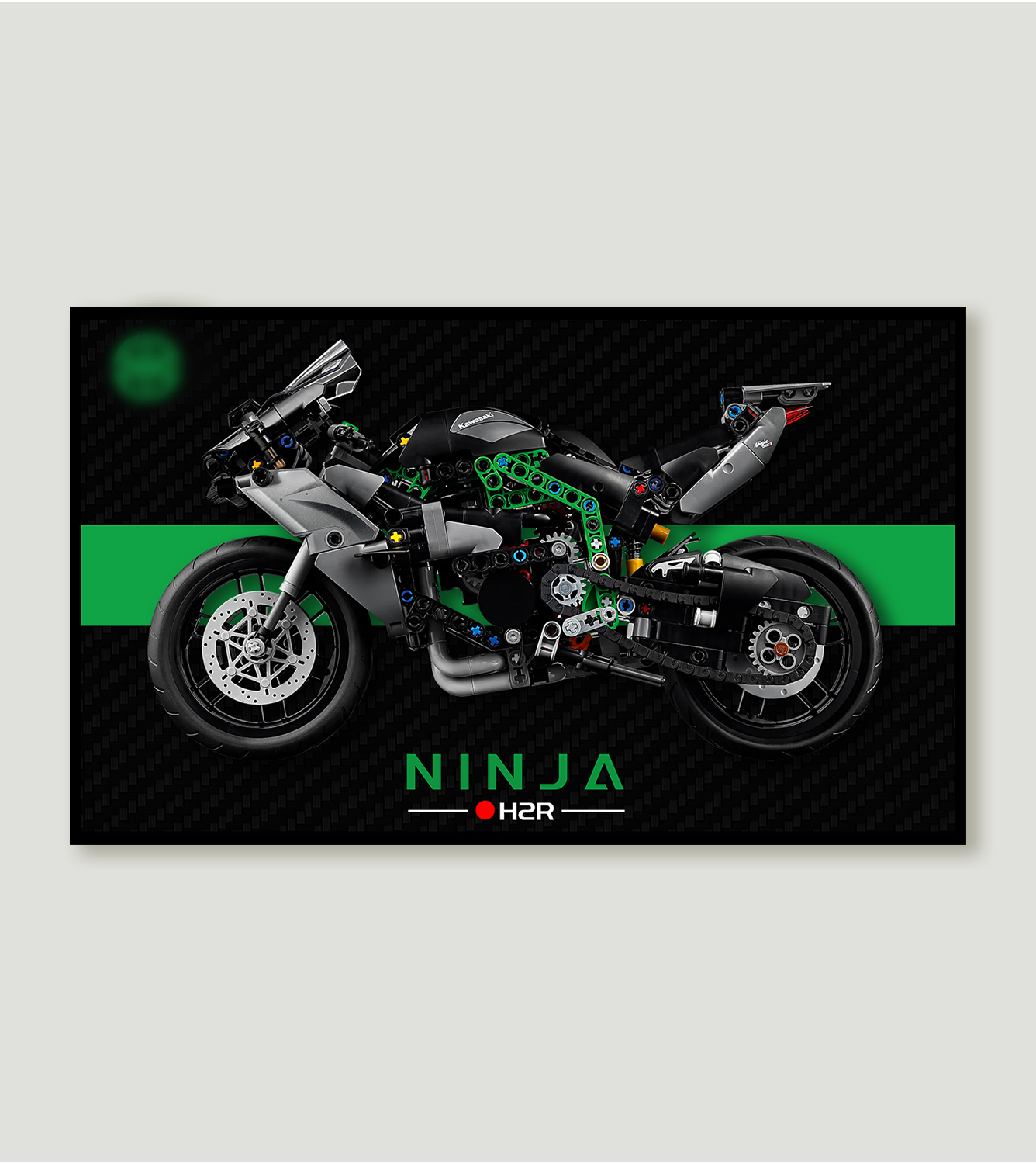 Display Wall Frame for LEGO Technic Kawasaki Ninja H2R 42170(50cm x 30cm)